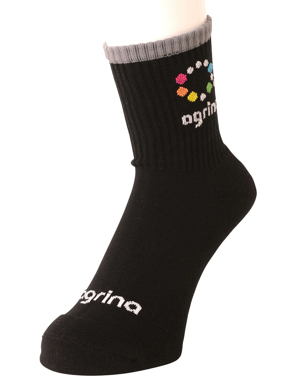 ソックス ag-0388 エストショートソックス Black