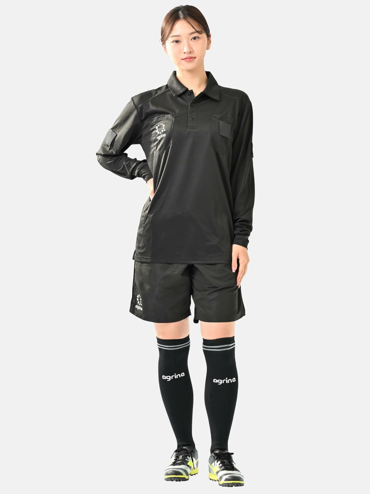 アルビレフリードライポロシャツ上下セット ag-0546--0860 Black